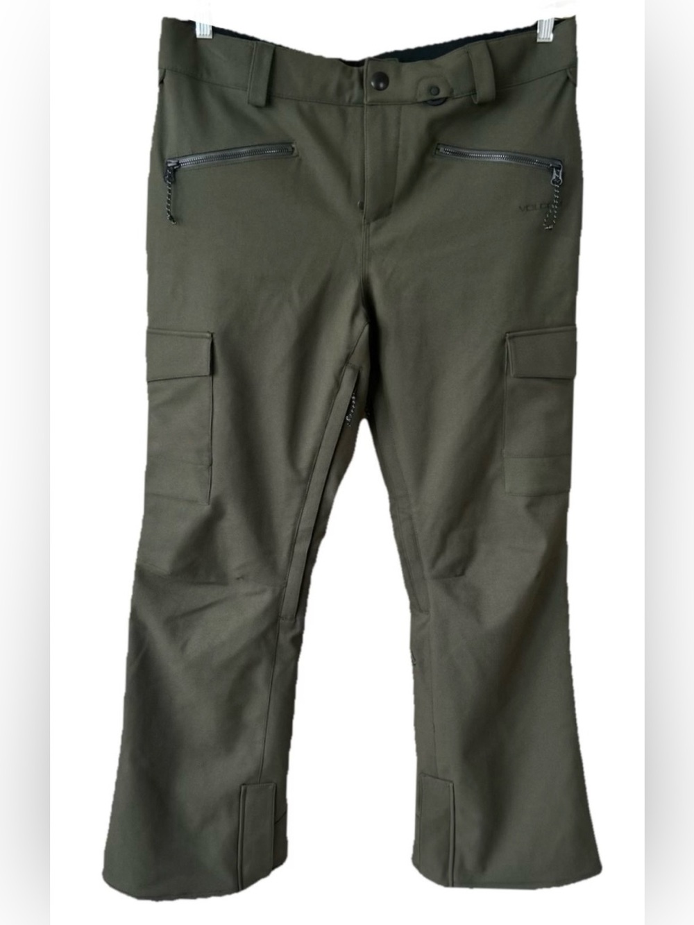 Volcom Men's Olive Cargo Snow Pants with Zip Pockets